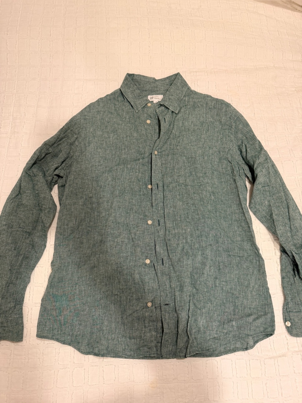 GAP Teal-Green Linen Button-Down Shirt